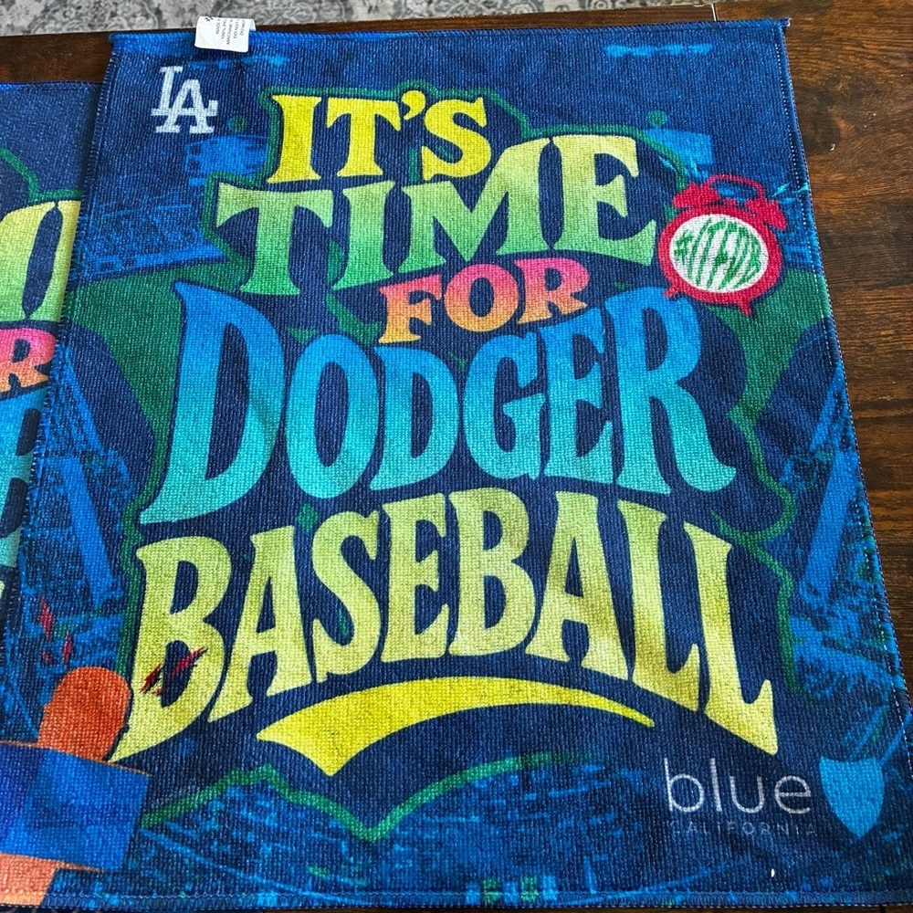2 LA Dodgers Rally Towels + Mini Helmet | 2025 Wild Card Game - Picture 3 of 5